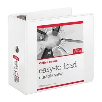 Office Depot® White Heavy-Duty Slant D-Ring View Binder With 5 Inch Rings