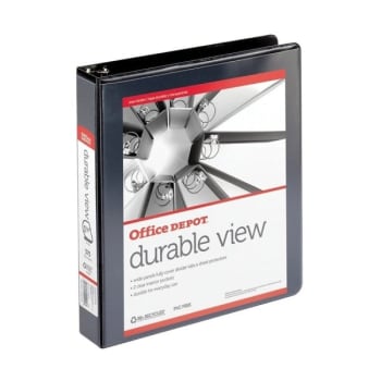 Image for Office Depot® Black Durable D-Ring View Binder With 1-1/2 Inch Rings from HD Supply