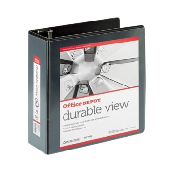 Office Depot® Black Durable View D-Ring Binder With 4 Inch Rings