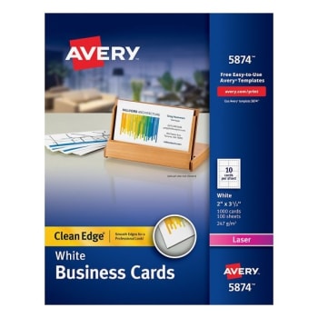 Image for Avery® Laser Clean Edge White Two-Side Printable Business Card, Package Of 1000 from HD Supply