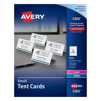 Image for Avery® White Inkjet/laser Tent Card 2 X 3-1/2inch, Package Of 160 from HD Supply