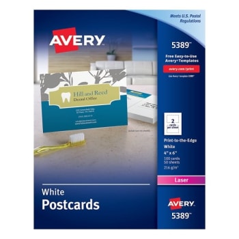 Image for Avery® White Laser Post Card 4 X 6inch, Package Of 100 from HD Supply