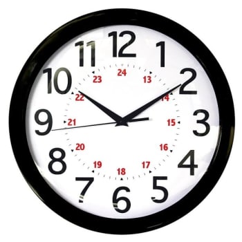 Image for Realspace® Black 12" Round 24-Hour Wall Clock from HD Supply