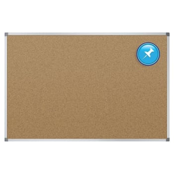 Image for Quartet® Brown/Silver Basic Cork Bulletin Board 48" x 36" With Aluminum Frame from HD Supply