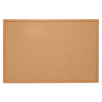 Quartet® Brown Natural Cork Bulletin Board 48" x 36" With Oak Frame