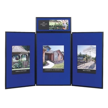 Image for Quartet® Blue/Gray Plastic 3-Panel Presentation System - Tabletop/Floor Display from HD Supply
