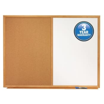 Quartet® Natural Oak Frame Dry-Erase/Cork Bulletin Board 24" x 36"
