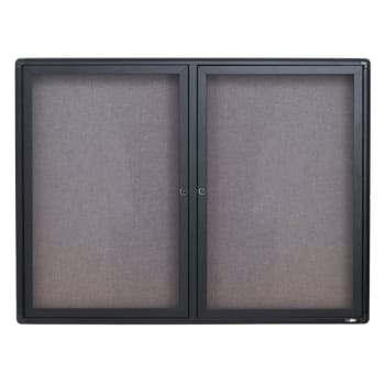 Image for Quartet® Gray Fabric Swinging 2-Door Bulletin Board 36" x 48" from HD Supply