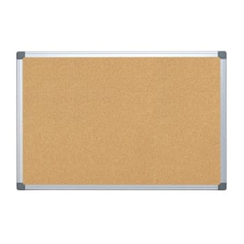 Foray® Brown Aluminum Frame Cork Bulletin Board 24 x 36 Inch