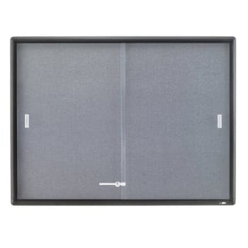 Image for Quartet® Gray Fabric Sliding 2-Door Bulletin Board 36" x 48" from HD Supply