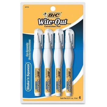 Image for Bic® Wite-Out® 8 Ml White Shake 'n Squeeze Correction Pen, Package Of 4 from HD Supply