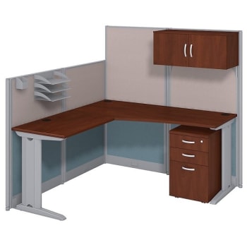 Image for Bush Business Furniture® Hansen Cherry Finish Workstation With Storage & Accessory Kit from HD Supply