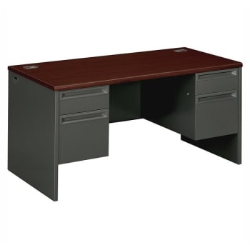 Image for HON® Mahogany/Charcoal Double Pedestal Desk from HD Supply