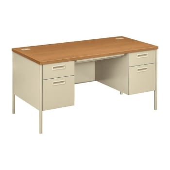Image for HON® Harvest/Putty Classic Double Pedestal Desk from HD Supply