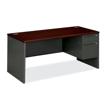 Image for Hon® 38000 Mahogany/charcoal Right Pedestal Desk With Lock from HD Supply