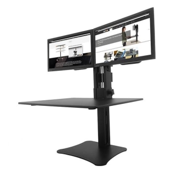 Image for Victor® High Rise Black Dual Monitor Standing Desk Workstation from HD Supply