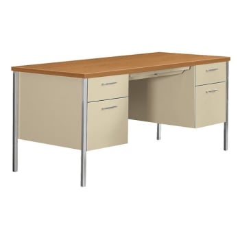Image for HON® 34000 Harvest/Putty Steel Double-Pedestal Desk from HD Supply