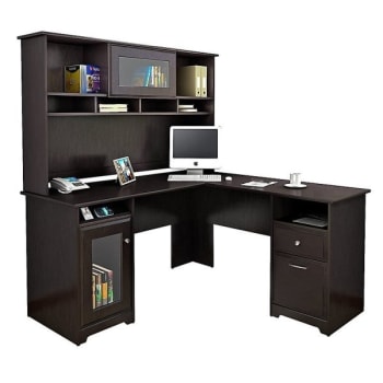 Image for Bush Furniture® Cabot Espresso Oak L-Shaped Desk With Hutch from HD Supply