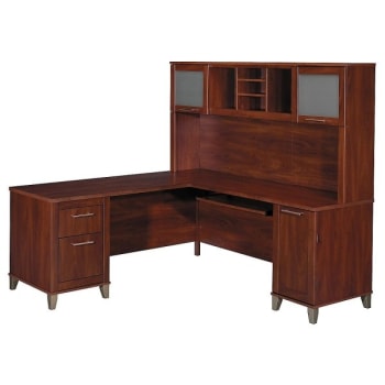 Image for Bush Furniture® Somerset Hansen Cherry L-Shaped Desk With Hutch from HD Supply