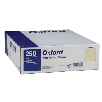 Oxford™ Manila Tab Divider, Package Of 4