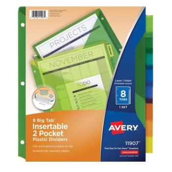 Image for Avery® Big Tab 2-Pocket Plastic Insertable Divider, Package Of 8 from HD Supply