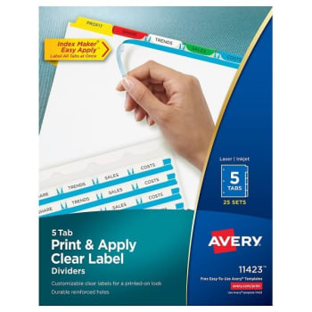 Image for Avery® Index Maker 5-Tab Divider Set With Label Strip, Package Of 25 from HD Supply