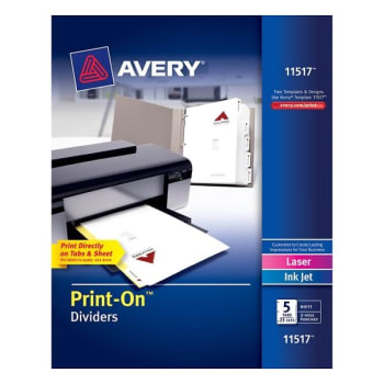 Image for Avery® Print-On 3-Hole Punched Divider, Package Of 25 from HD Supply