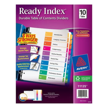 Image for Avery® Index 10-Tab White Paper Divider from HD Supply