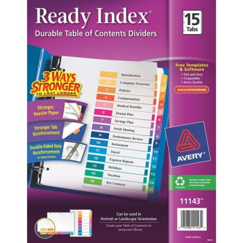 Image for Avery® Index 15-Tab White Divider from HD Supply