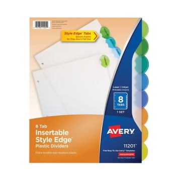 Image for Avery® Style Edge Plastic Inserted Divider from HD Supply