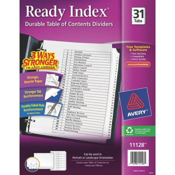 Image for Avery® 31-Tab White Divider from HD Supply
