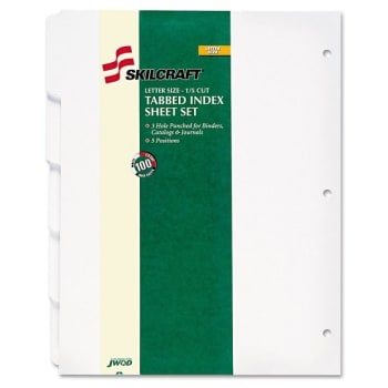 Image for SKILCRAFT® 3-Ring White Binder Index from HD Supply