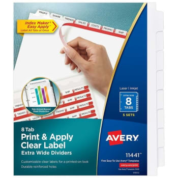 Image for Avery® Clear Label Extra-Wide Divider With Label Strip, Package Of 5 from HD Supply