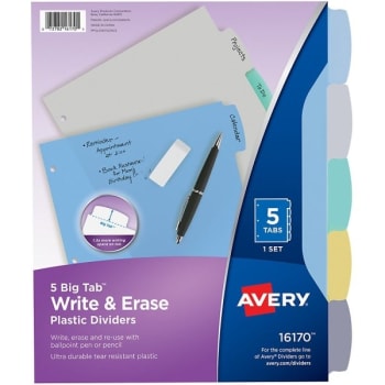 Image for Avery® Durable Write-On Divider With Erasable Tabs, Package Of 5 from HD Supply