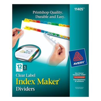 Image for Avery® Multicolor Divider With Printable Label Strip, Package Of 5 from HD Supply