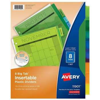 Image for Avery® Big Tab 8-Tab Plastic Insertable Divider from HD Supply