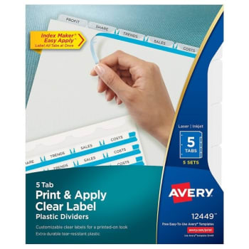 Image for Avery® Index Maker Plastic Divider, Package Of 5 from HD Supply