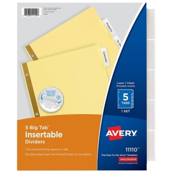 Image for Avery® Big Tab Clear Insertable Divider, Package Of 5 from HD Supply