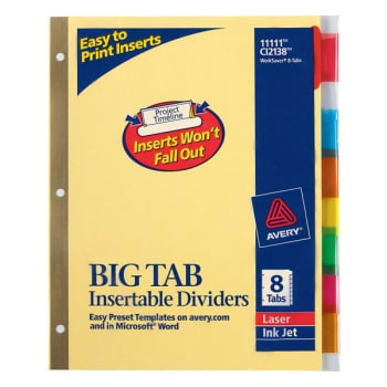 Image for Avery® Big Tab 8-Tab Multicolor Insertable Divider, Package Of 8 from HD Supply