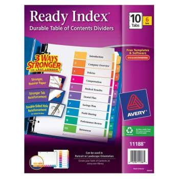 Image for Avery® Ready Index 20% Recycled Table Of Contents Divider, Package Of 6 from HD Supply