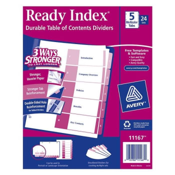 Image for Avery® Index 5-Tab Table Of Contents Divider, Package Of 24 from HD Supply