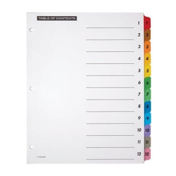 Office Depot® Assorted Customizable Index With Preprinted Tab