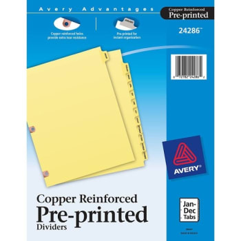 Image for Avery® 30% Recycled Preprinted Laminated Copper Reinforced Tab Divider from HD Supply