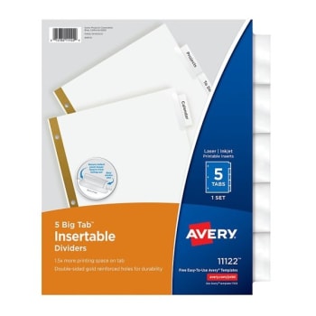 Image for Avery® Big Tab Insertable Divider, Package Of 5 from HD Supply