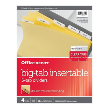 Image for Office Depot® Clear Insertable Divider, Package Of 4 from HD Supply