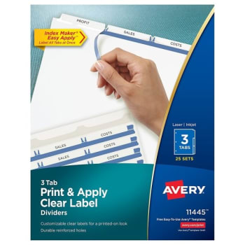 Image for Avery® 3-Tab White Divider With Printable Label Strip, Package Of 5 from HD Supply