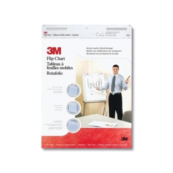 Image for Post-It® 40-Sheet White Bleed-Resistant Flip Chart 25" X 3', Case Of 2 from HD Supply