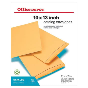 Office Depot® Brown Kraft Open-End Catalog Envelope 10 X 13inch, Package Of 100