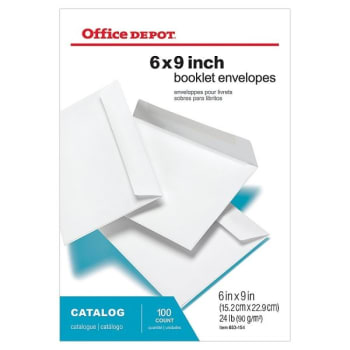 Image for Office Depot® White Booklet Envelope 6 x 9Inch, Package Of 100 from HD Supply