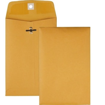 Quality Park® Brown Clasp Envelope 5 x 7-1/2", Package Of 100
